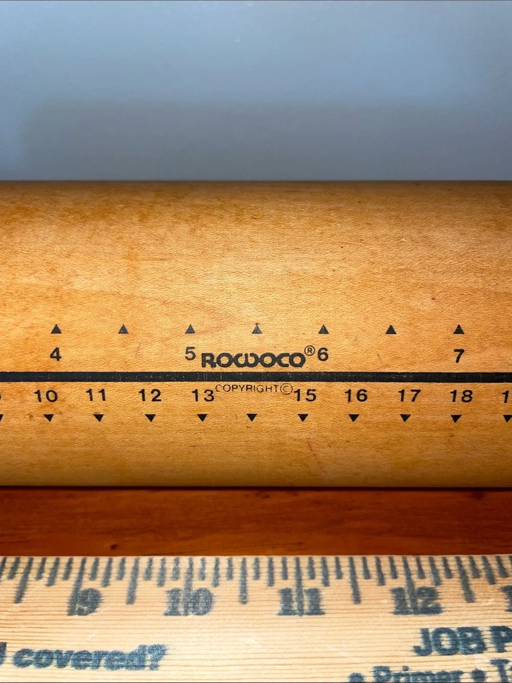Vintage ROWOCO USA Professional XL Heavy Wood Rolling Pin 27.5” Baker